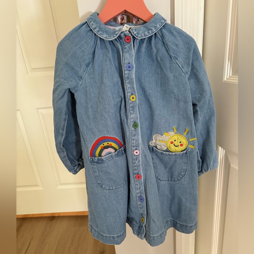 Mini Boden Embroidered Denim Dress
